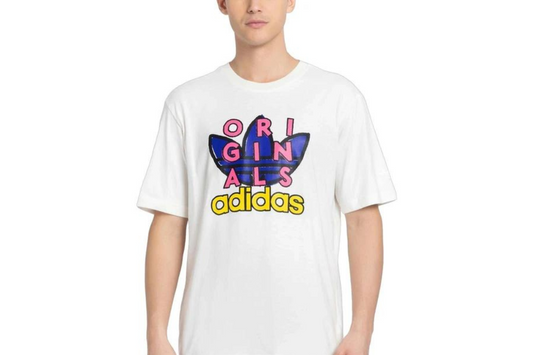 ADIDAS ORIGINALS  White Logo Regular Fit T-Shirt