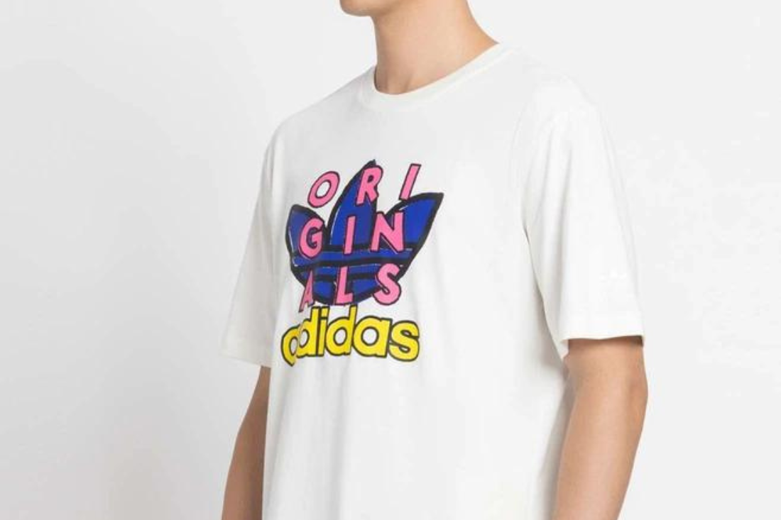 ADIDAS ORIGINALS  White Logo Regular Fit T-Shirt