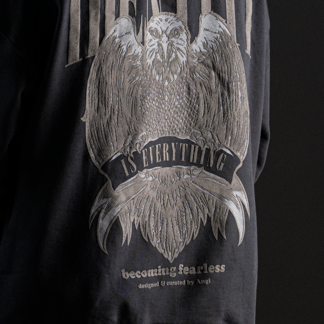 Identity Eagle - Drop Shoulder Hoodie Black