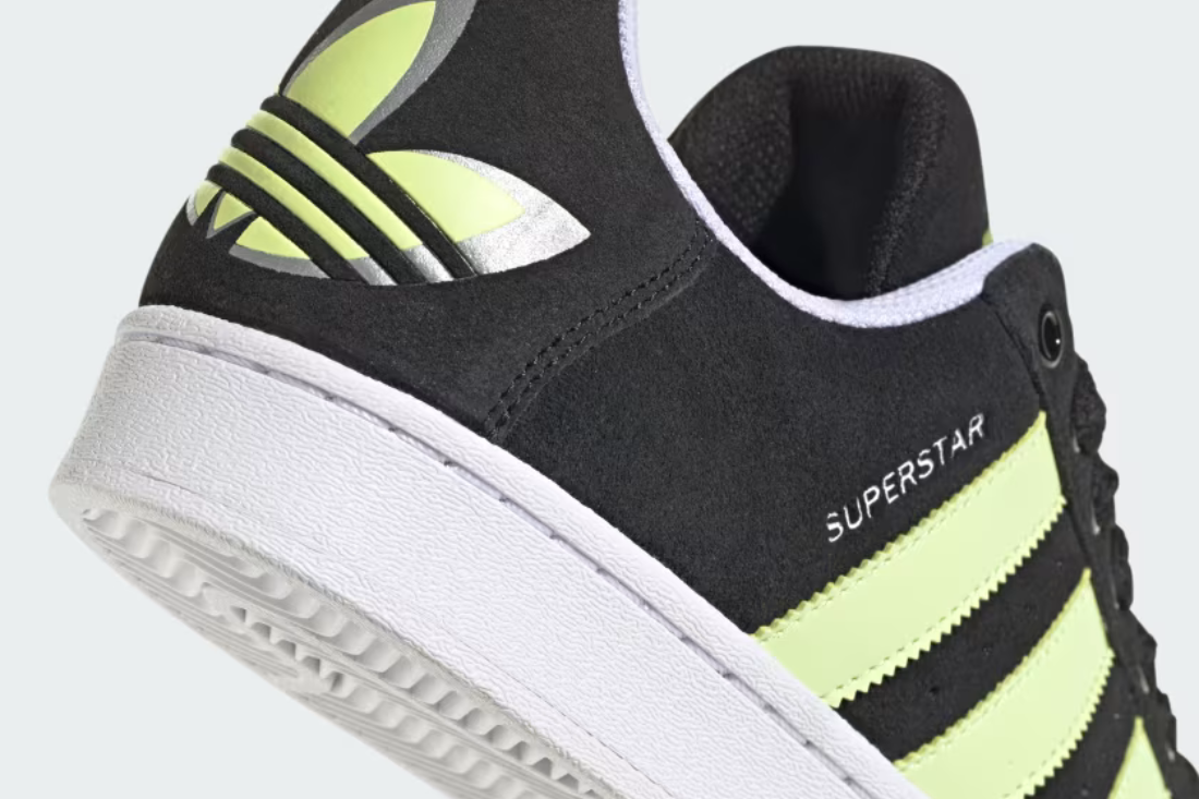 Adidas Originals SUPERSTAR SHOES 'Core Black / Pulse Lime / Cloud White'