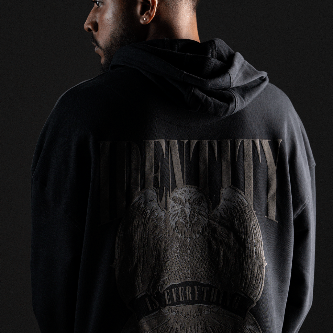 Identity Eagle - Drop Shoulder Hoodie Black